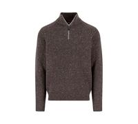 FYNCH-HATTON Donegal-Troyer aus Wollmix mit Reißverschluss und Melange-Effekt Dark Chocolate / 3XL
