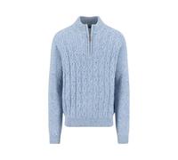 FYNCH-HATTON Donegal-Troyer aus Wollmix mit Reißverschluss und Zopfmuster Crystal Blue/M