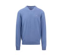 Fynch Hatton - Fein gestrickter Baumwollpullover blau - Gr. - L