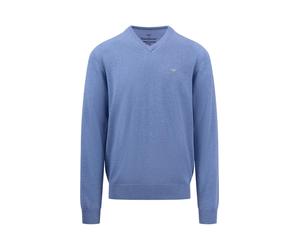 Fynch Hatton - Fein gestrickter Baumwollpullover blau - Gr. - XL