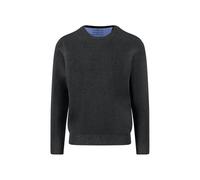 Rundhalspullover FYNCH-HATTON, Herren, Gr. L, schwarz, Strick, Obermaterial: 100% Baumwolle, unifarben, casual, regular fit taillenbedeckt, Rundhals, Langarm Rippbündchen, Pullover, mit Logo Stickerei