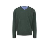 Fynch-Hatton Feinstrickpullover aus Baumwolle 1514211 mit V-Ausschnitt Casual Fit Dark Ivy M