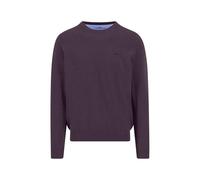 FYNCH-HATTON Feinstrickpullover aus Reiner Baumwolle mit Rundhalsausschnitt aubergine / 3XL