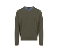FYNCH-HATTON Feinstrickpullover aus Reiner Baumwolle mit V-Ausschnitt