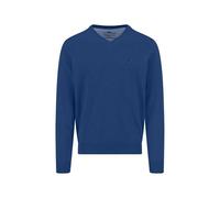 FYNCH-HATTON Feinstrickpullover aus Reiner Baumwolle mit V-Ausschnitt Harbor Blue/L