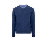 FYNCH-HATTON Feinstrickpullover aus Reiner Baumwolle mit V-Ausschnitt Midnight/XL