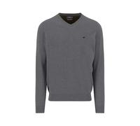 FYNCH-HATTON Feinstrickpullover aus Wolle-Kaschmir-Mix mit V-Ausschnitt Steel/L