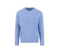 Fynch-Hatton Herren Feinstrickpullover Rundhals O-Neck 100% Baumwolle Crystal Blue M