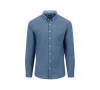 FYNCH-HATTON Flanell-Hemd aus Baumwolle mit Button-Down Kragen Cloud Blue / 3XL