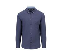 FYNCH-HATTON Flanell-Hemd aus Baumwolle mit Button-Down Kragen Navy/M