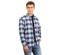 Fynch-Hatton Karohemd Herren Regular Fit Baumwolle marine, XL