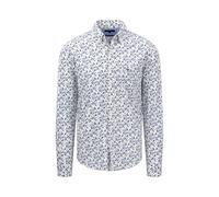 FYNCH-HATTON Gemustertes Baumwollhemd mit Minimal-Print und Button-Down-Kragen Navy/XL