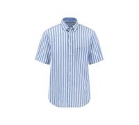FYNCH-HATTON Halbarm-Hemd aus Leinen-Baumwollmix mit Streifen Crystal Blue / 3XL