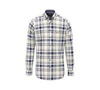 Langarmhemd FYNCH-HATTON, Herren, Gr. L, N-Gr, blau (misty blau), Jersey, Obermaterial: 100% Baumwolle, kariert, regular fit taillenbedeckt, Manschette, Hemden, mit Logo Stickerei (41512236-L) misty b