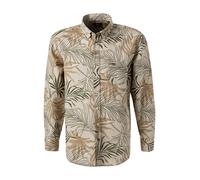 Fynch-Hatton Hemd Herren Regular Fit Langarm Baumwolle-Leinen beige, XL