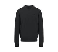 FYNCH-HATTON Herren Feinstrickpullover mit V-Ausschnitt, Black, L