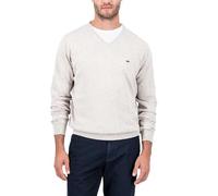 FYNCH-HATTON Herren Feinstrickpullover mit V-Ausschnitt, Winter White, 3XL