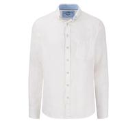 FYNCH-HATTON Herren Premium Leinenhemd mit Button-Down-Kragen, White, XL