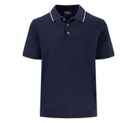 FYNCH-HATTON Herren - Strick-Poloshirt aus Leinenmix, Navy, XXL