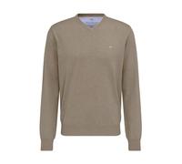 FYNCH-HATTON Pullover aus Baumwolle mit V-Ausschnitt Taupe / 3XL