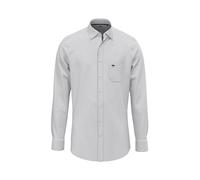 FYNCH-HATTON Herren Weiches Oxford Baumwolle Navy/Stripe/M Hemd mit Button-Down-Kragen, Weiß/Marineblau gestreift, M