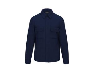 FYNCH-HATTON - Herringbone Linen Overshirt navy - Gr. - M