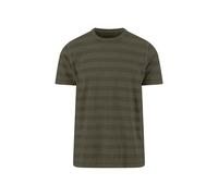 Fynch-Hatton Casual Fit T-Shirt Rundhals Dark Khaki, Jacquardmuster