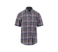 FYNCH-HATTON Kariertes Halbarm-Hemd aus Baumwolle Navy/XL