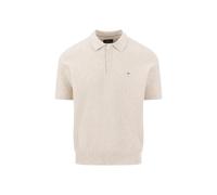 Fynch-Hatton Regular Fit Poloshirt in Strick-Optik in Offwhite, Größe XXL