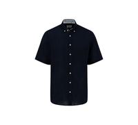 FYNCH-HATTON Kurzarm Hemd aus Leinen-Baumwoll-Mix mit Brusttasche Navy/XXL