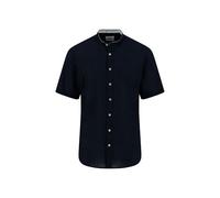Fynch-Hatton Kurzarmhemd Summer Linen 15057008 Leinen-Baumwoll-Mix Stehkragen Navy M