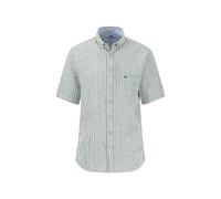 FYNCH-HATTON Kurzarm Hemd aus Leinen mit Streifen und Brusttasche Olive/XXL