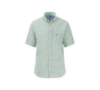 FYNCH-HATTON Kurzarm Hemd aus Leinen mit Streifen und Brusttasche Turf Green/XXL