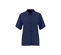 FYNCH-HATTON Kurzarmbluse aus Leinen mit Hemdkragen Galaxy Blue / 42