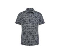Fynch-Hatton Hemd Casual Fit Kurzarm aus Baumwolle mit floralem Allover-Print Dunkelblau