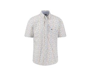 FYNCH-HATTON Kurzarmhemd aus Baumwolle mit floralem Allover-Print und Button-Down-Kragen Tangerine / 4XL