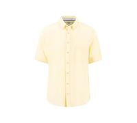 FYNCH-HATTON Kurzarmhemd aus Leinen mit Brusttasche und Button-Down-Kragen Pale Yellow/L