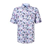 Fynch-Hatton Kurzarmhemd Herren Regular Fit Kurzarm Leinen blau, S