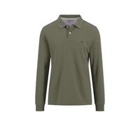FYNCH-HATTON Langarm-Poloshirt aus Baumwolle mit feiner Struktur Dark Khaki/XL