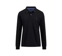 Fynch-Hatton Casual Fit Longsleeve Poloshirt schwarz, Einfarbig