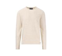 FYNCH-HATTON Melierter Strickpullover aus Baumwolle mit Rundhalsausschnitt new Offwhite/M
