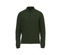 Fynch-Hatton Casual Fit Longsleeve Poloshirt Dark Khaki, Strukturiert
