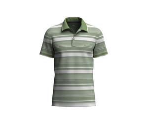 FYNCH-HATTON Polo-Shirt in Großen Größen ? 100 % Baumwolle ? Oliv/Weiß gestreift 5XL