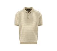 Strickpoloshirt aus Baumwoll-Leinen-Mix mit Streifenmuster Pistachio/XL