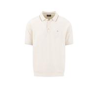 Fynch-Hatton Poloshirt Casual Fit Kurzarm Baumwoll-Leinen-Mix ecru