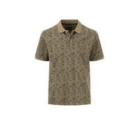 FYNCH-HATTON Poloshirt aus Baumwolle mit botanischem Alloverprint Dark Khaki/XL