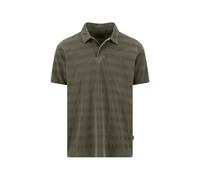 Fynch-Hatton Poloshirt Casual Fit Jacquard Baumwolle Polokragen Kurzarm Dark Khaki XL