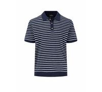 Fynch-Hatton Regular Fit Poloshirt mit gerippten Abschlüssen in Marine, Größe XL