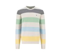 FYNCH-HATTON Pullover aus Baumwolle mit Blockstreifen und Logo Detail New Offwhite/M