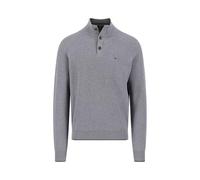 FYNCH-HATTON Pullover aus Baumwolle mit Knopfleiste und Stehkragen Steel/M